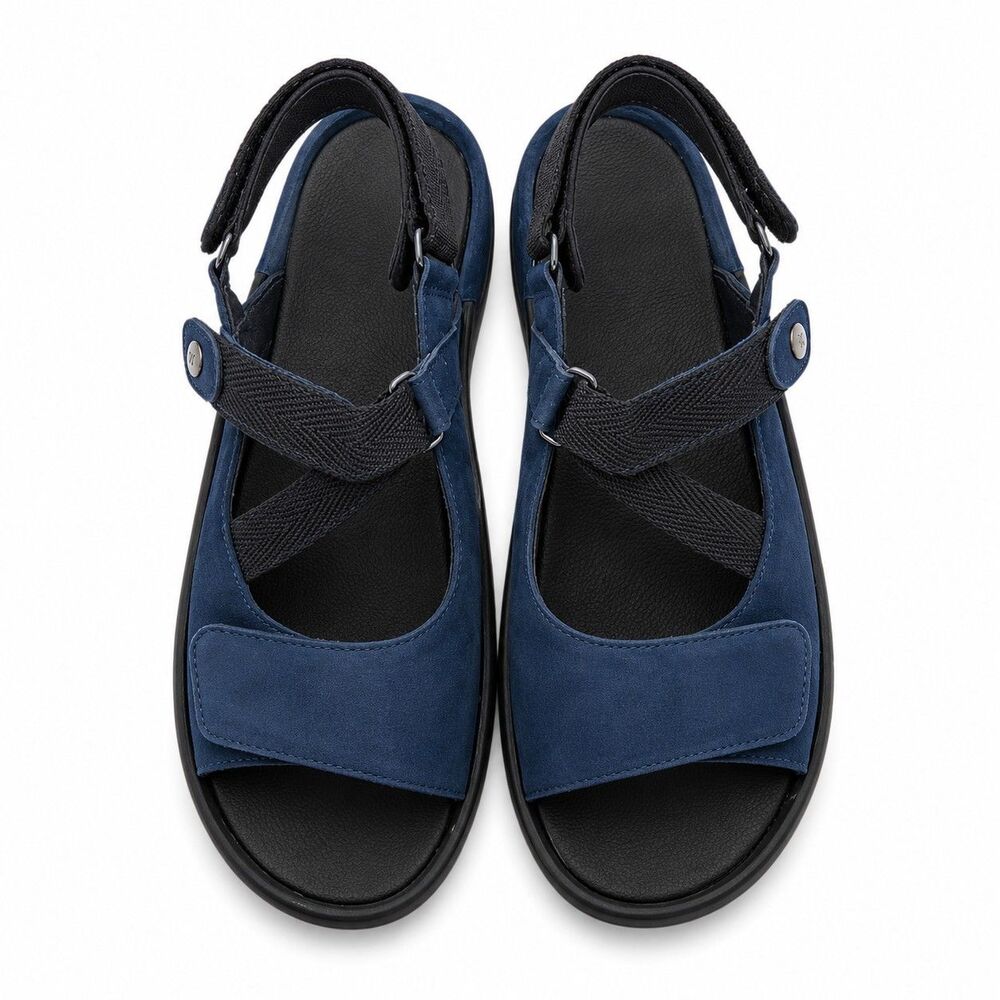 Comfort Walking Blue Nubuck Ankle Strap Sandals EU 42 US 11 Wolky Lisse Casual